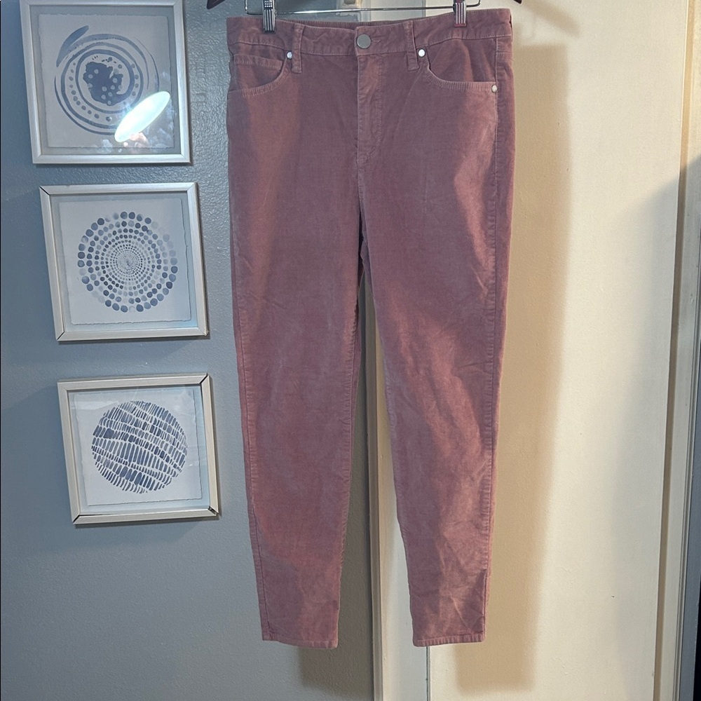Seven7 Women's Corduroy Ultra High Rise Skinny Jeans in Dusty Rose Size 12